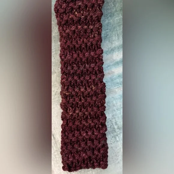 Handmade Hand Crafted Knit infinity scarf brown multicolored yarn - Picture 3 of 3